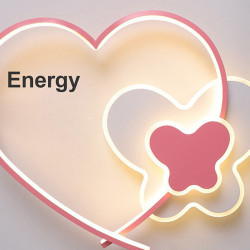 LED Iron Heart Butterfly Bedroom Ceiling Lamps Dining Room Children's Room Ceiling Lighting Fixtures