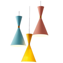 Macaroon Bedroom Pendant Lamp Aluminum Study Room Ceiling Pendant Fixtures Restaurant Hanging Lights