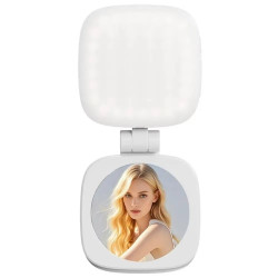 360° Rotation Magnetic Phone Selfie Light 3 Color Retractable adjustment Mobile Phone Fill Light with Makeup Mirror Dimmable