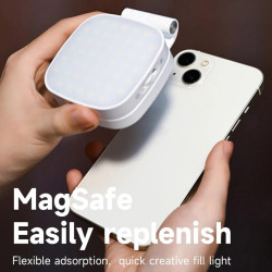 360° Rotation Magnetic Phone Selfie Light 3 Color Retractable adjustment Mobile Phone Fill Light with Makeup Mirror Dimmable