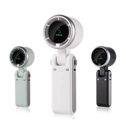 Foldable Digital Display USB Rechargeable Handheld Fan Portable Silent Mini Desktop Fan For Home Office Travel