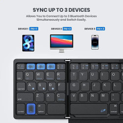 Folding Wireless Keyboard Mini Bluetooth Keyboard For Windows Android IOS Travel Computer Multi-Function Button Numeric Keypad