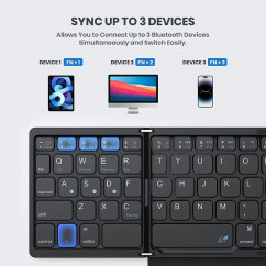 Folding Wireless Keyboard Mini Bluetooth Keyboard For Windows Android IOS Travel Computer Multi-Function Button Numeric Keypad