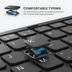 Folding Wireless Keyboard Mini Bluetooth Keyboard For Windows Android IOS Travel Computer Multi-Function Button Numeric Keypad