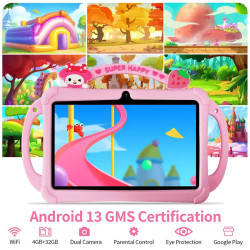 7 Inch Kids Tablet with Cartoon Proof Case WiFi Google Learning Education Tablet PC 4GB RAM 32GB ROM