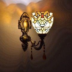 19 Tiffany Alloy Resin Bedroom Bedside Wall Lamp, Staircase Tawny Crystal Wall Lights oovov.com img 3