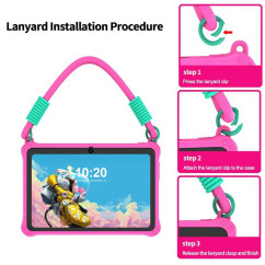 Kids Tablet 7 Inch Android 13 4GB (2+2 VIRTUAL) RAM 32GB ROM WiFi Bluetooth Children Software Installed with Lanyard