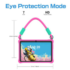 Kids Tablet 7 Inch Android 13 4GB (2+2 VIRTUAL) RAM 32GB ROM WiFi Bluetooth Children Software Installed with Lanyard