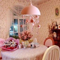 Crystal Corridor Pendant Light Pink Flower Hallway Pendant Lighting for Princess Room Corridor img 4