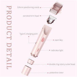 Smoovi 2.0 Women’s Bikini Shaver, 2-in-1 Electric Razor & Trimmer, Waterproof, Rechargeable, Wet & Dry Hair Remover