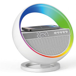 6-in-1 LED Alarm Clock | Pxujoqecg | Bluetooth Speaker &amp; Charger
