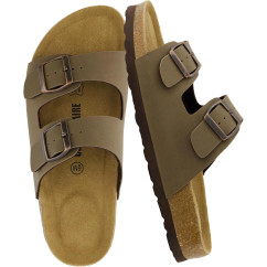 CUSHIONAIRE Women's Lela Cork footbed Sandal with +Comfort
