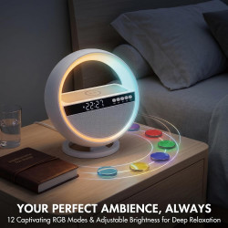 6-in-1 LED Alarm Clock | Pxujoqecg | Bluetooth Speaker &amp; Charger
