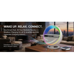 6-in-1 LED Alarm Clock | Pxujoqecg | Bluetooth Speaker &amp; Charger