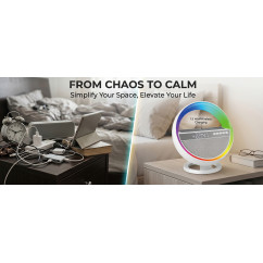 6-in-1 LED Alarm Clock | Pxujoqecg | Bluetooth Speaker &amp; Charger