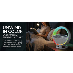 6-in-1 LED Alarm Clock | Pxujoqecg | Bluetooth Speaker &amp; Charger