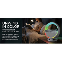 6-in-1 LED Alarm Clock | Pxujoqecg | Bluetooth Speaker &amp; Charger