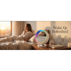 6-in-1 LED Alarm Clock | Pxujoqecg | Bluetooth Speaker &amp; Charger