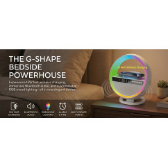 6-in-1 LED Alarm Clock | Pxujoqecg | Bluetooth Speaker &amp; Charger