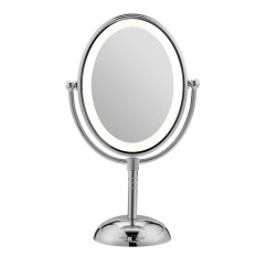 Conair Lighted Makeup Mirror, LED Vanity Mirror, 1X/7X Magnifying Mirror, Double Sided, Corded in Polished Chrome