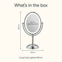 Conair Lighted Makeup Mirror, LED Vanity Mirror, 1X/7X Magnifying Mirror, Double Sided, Corded in Polished Chrome