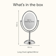 Conair Lighted Makeup Mirror, LED Vanity Mirror, 1X/7X Magnifying Mirror, Double Sided, Corded in Polished Chrome