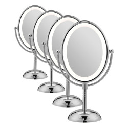 Conair Lighted Makeup Mirror, LED Vanity Mirror, 1X/7X Magnifying Mirror, Double Sided, Corded in Polished Chrome