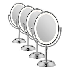 Conair Lighted Makeup Mirror, LED Vanity Mirror, 1X/7X Magnifying Mirror, Double Sided, Corded in Polished Chrome