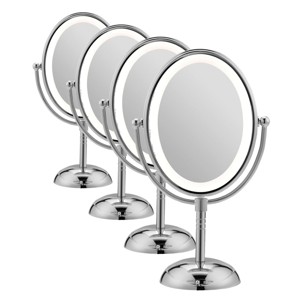 Conair Lighted Makeup Mirror, LED Vanity Mirror, 1X/7X Magnifying Mirror, Double Sided, Corded in Polished Chrome