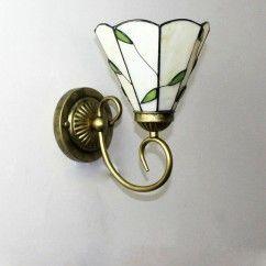 Tiffany Corridor Wall Lights Bedroom Bedsides Beige Glass Lampshade Wall Sconce Balcony Porch Mirror Front Bathroom Wall Light 4