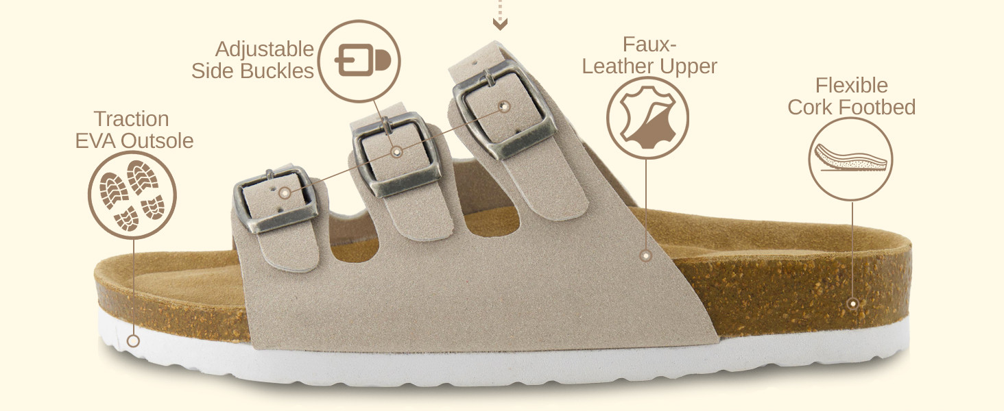 CUSHIONAIRE Women's Lela Cork footbed Sandal with +Comfort