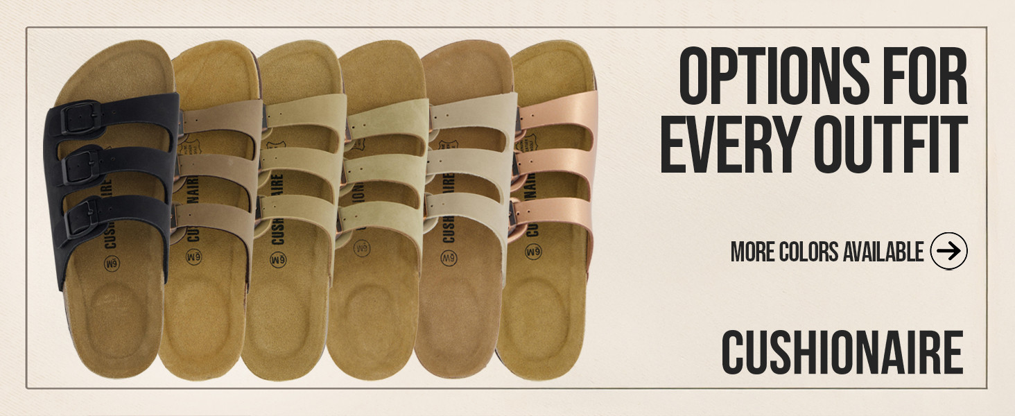 CUSHIONAIRE Women's Lela Cork footbed Sandal with +Comfort